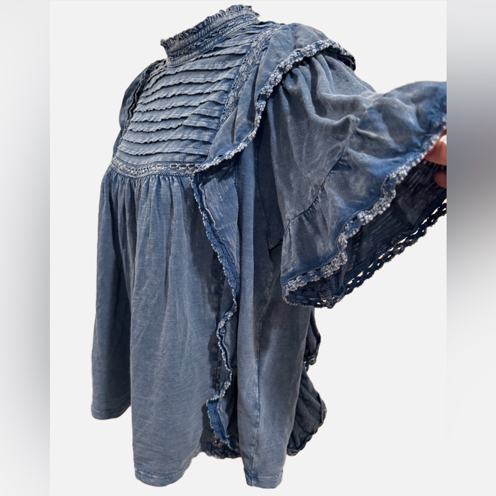 Free People | Le Femme Ruffled Crochet Top - 100%  Cotton - Romantic - Feminine - Picture 7 of 13